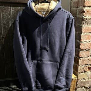 NWOT Fleece lined navy hoodie